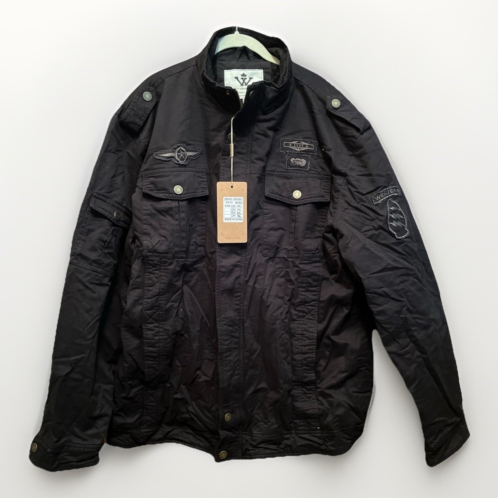 WenVen Men's Sherpa Lined Thick Military Coat Size Black‎ XXL NWT